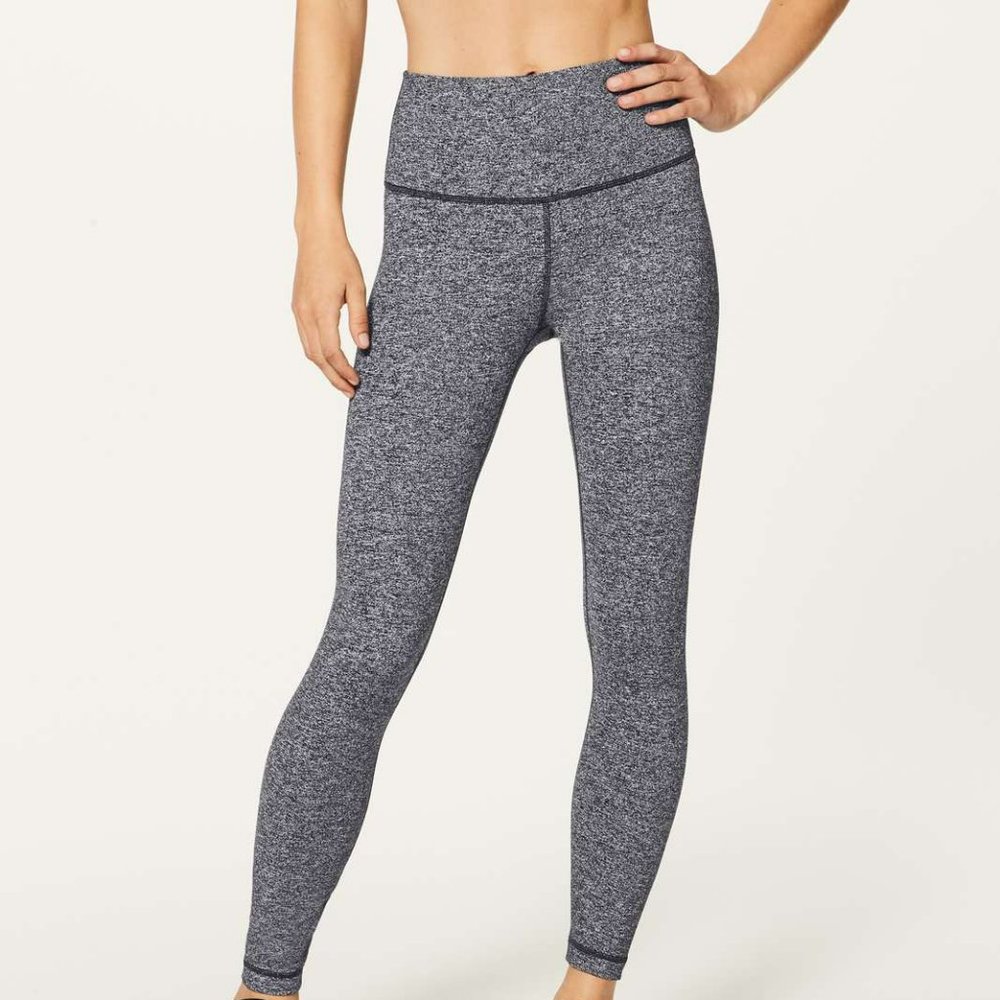 Lululemon Wunder Under Crop (Hi-Rise) | Heathered Black | Size 8 | Used